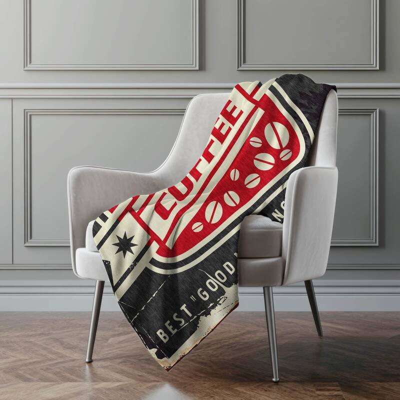 Premium Machine Washable ASB166 Coffeshop Sherpa Throw Blanket