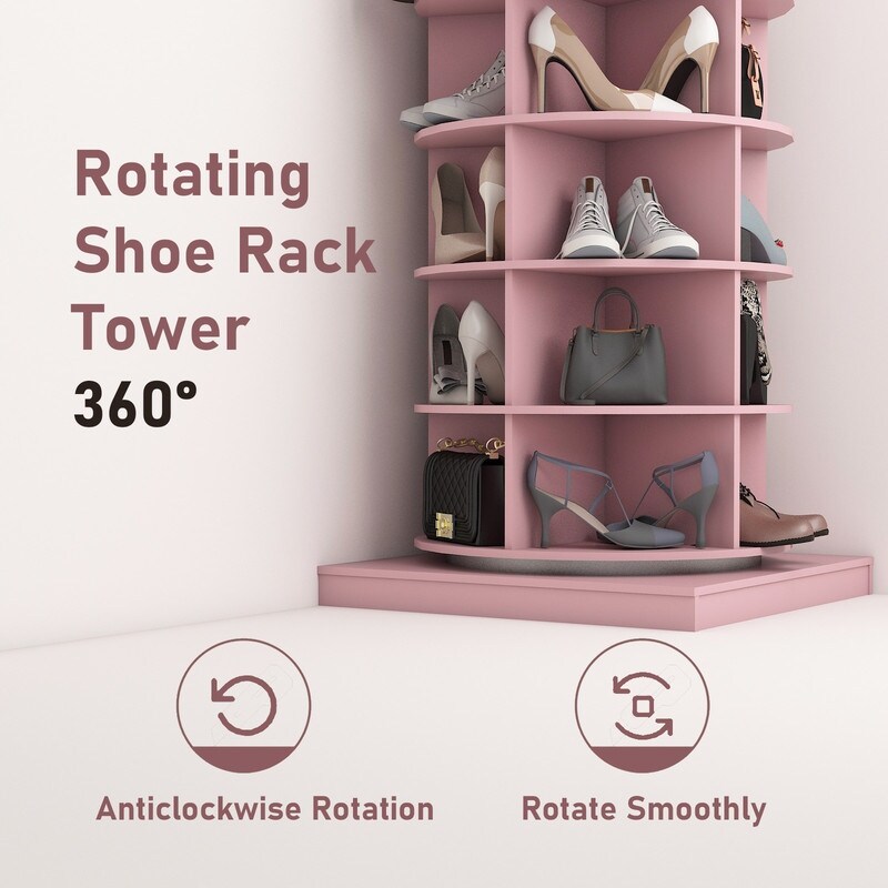 360 Degree rotating Shoe Rack Storage Organizer stackable shoes