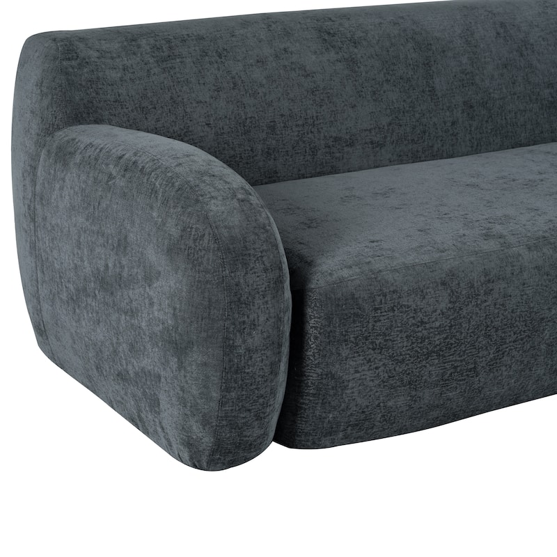 Streamlined Sofa with Curved Design and Extra-Large Seat Depth for Living Room or Guest Room