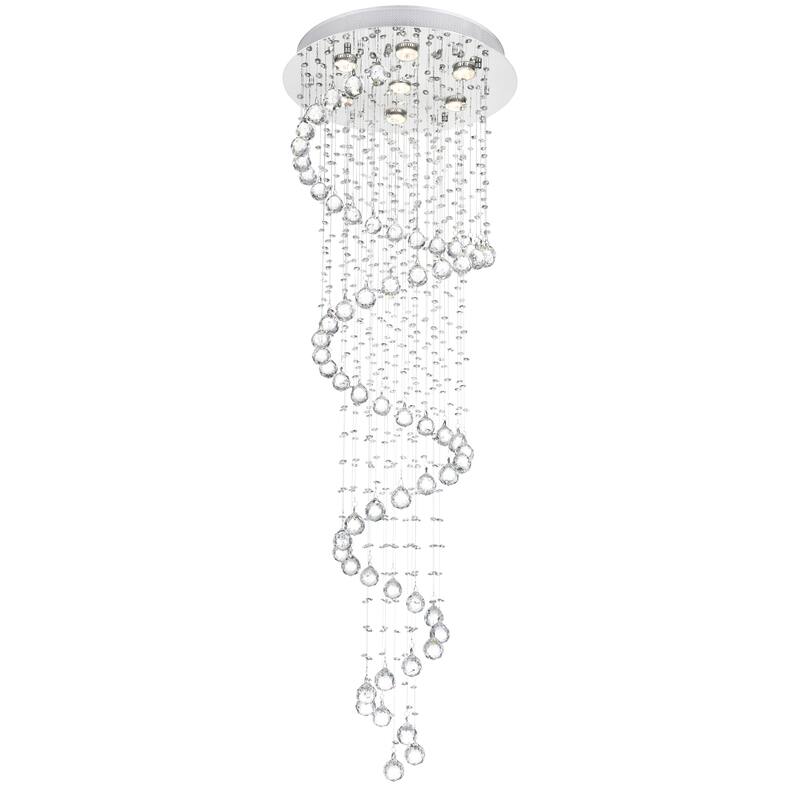 Spiral 7 Light Flush Mount With Chrome Finish - Chrome