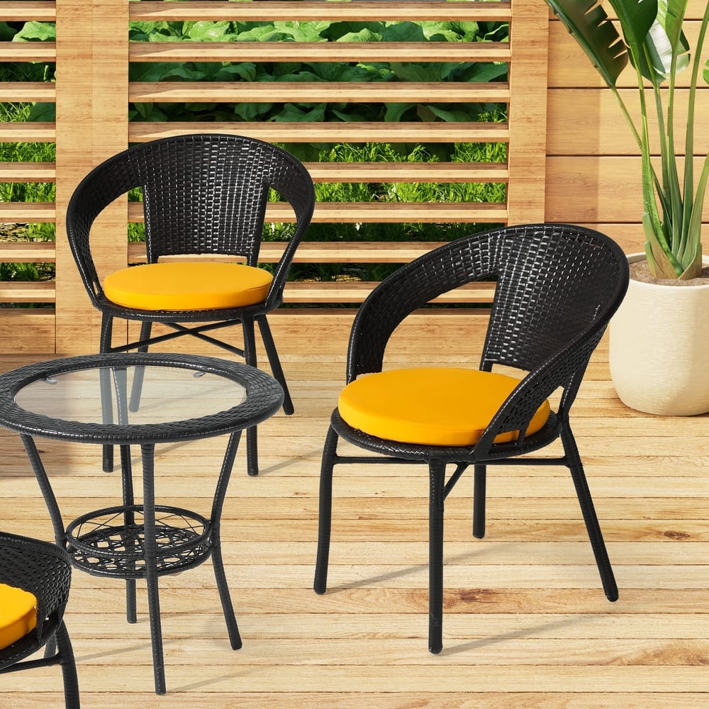 Fading Free All Weather Outdoor Patio Dining Chair Seat Cushions - (Set of 4)