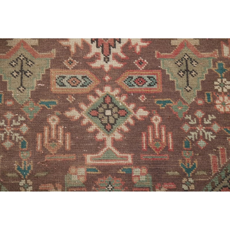 Handmade Geometric Tabriz Persian Vintage Rug Oriental Wool Carpet - 9'10" x 12'7"
