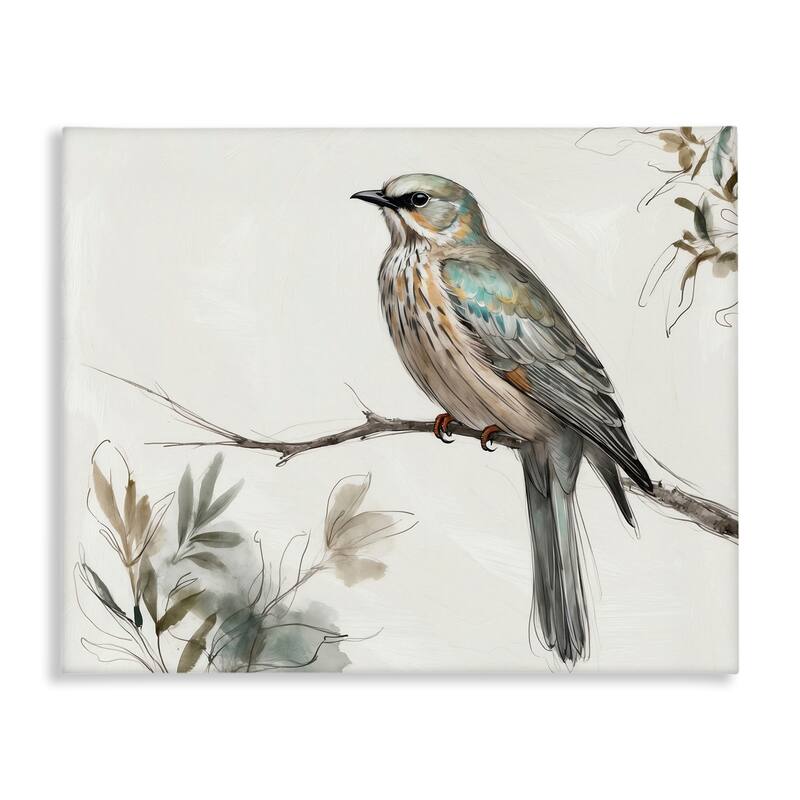 Stupell Stoic Bird Wildlife Study Canvas Wall Art Design By LSR Creative Studio - 30 x 24