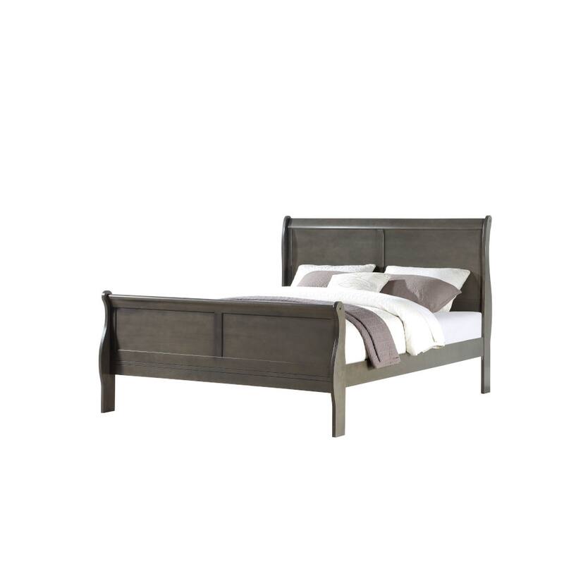 King Size Eastern Synthetic Wood 2-Piece Sleigh Bed Set with Nightstand
