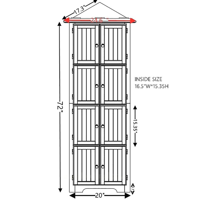 4-Tier Corner Tall Storage Cabinet