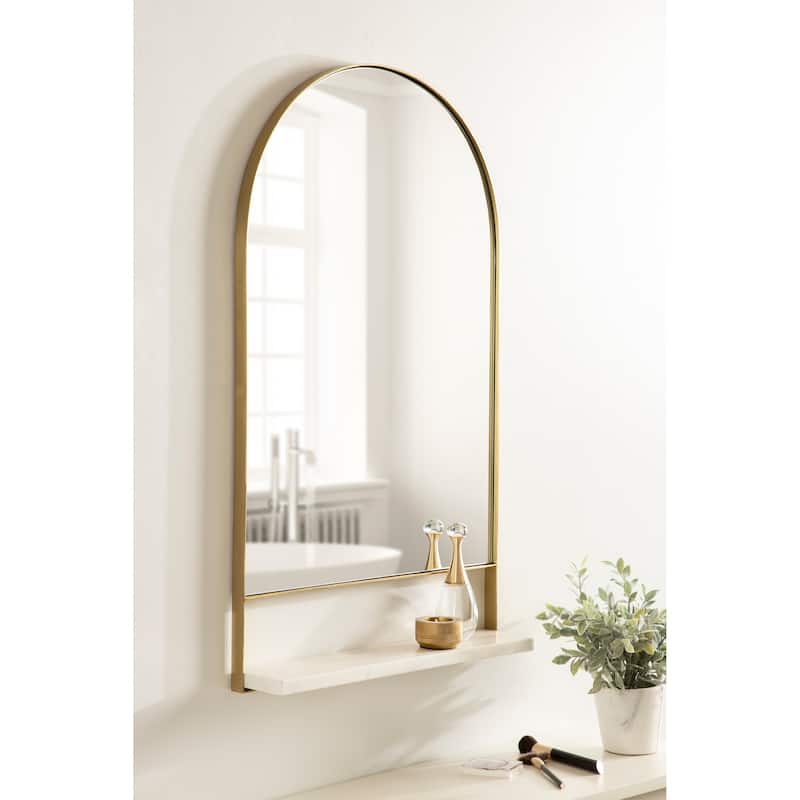 Kate and Laurel Chadwin Wall Mirror with Shelf