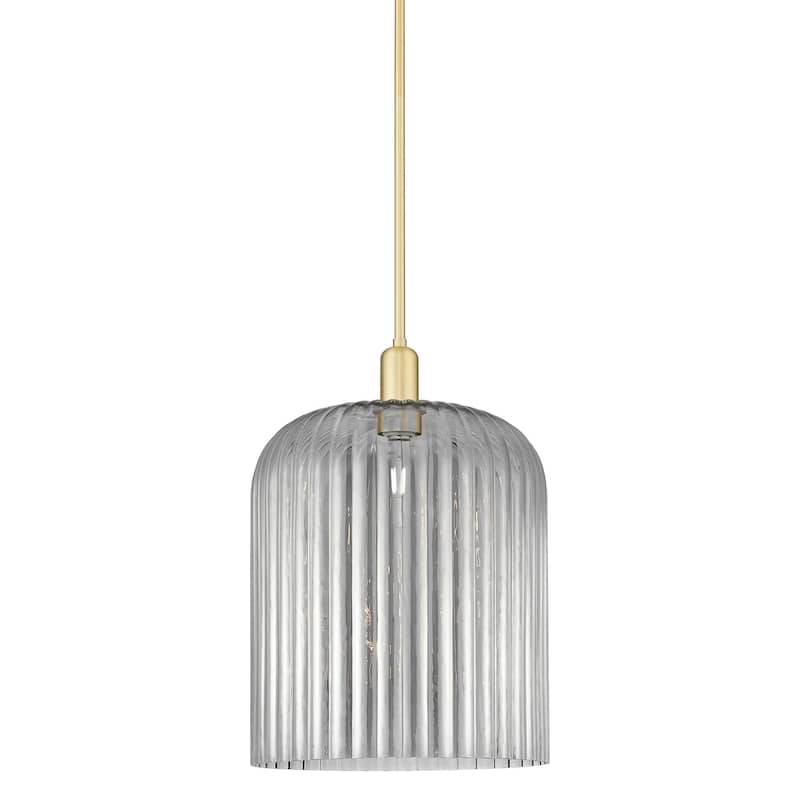 Innovations Lighting 716-1S-18-12 Bridal Veil Pendant Bridal Veil 12" - Satin Gold / Light Smoke