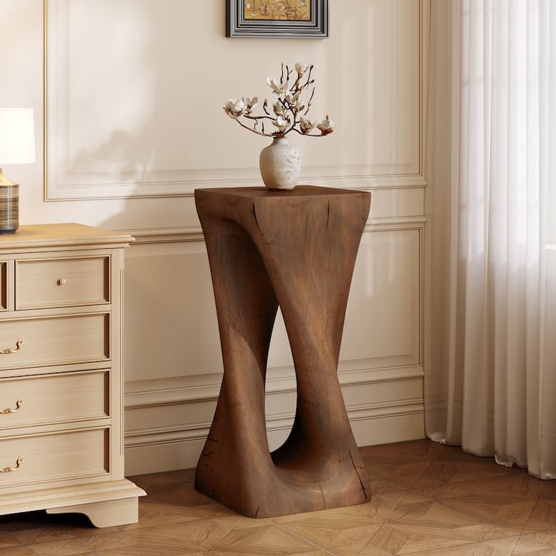 Christopher Knight Home - Aurelian Quenby MGO Twist End Table with Wood-Grain Texture - Antique brown_26.8" H - 26.80" H