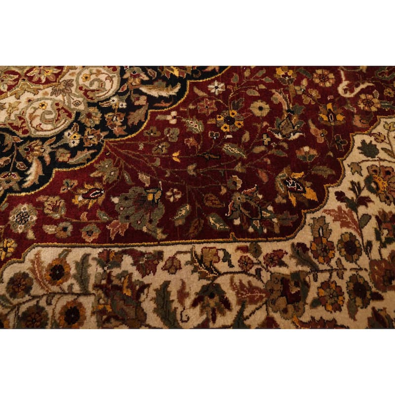 ECARPETGALLERY Hand-knotted Mirzapur Dark Red Silk, Wool Rug - 5'10 x 8'10