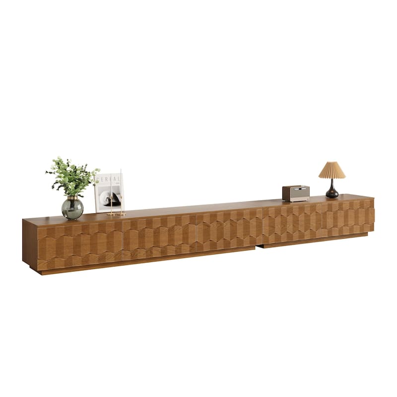 Brown Wood Grain Combination Tv Cabinet