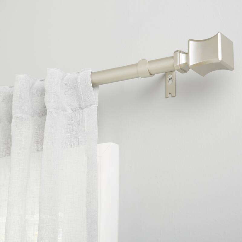 ATI Home Loran 1" Adjustable Window Curtain Rod and Finial Set