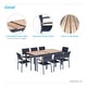 preview thumbnail 19 of 18, Heck 9 Pieces Retractable Teak Outdoor Dining Sets, Grade A Teak, Aluminum Frame, 8 Seaters by HIGOLD