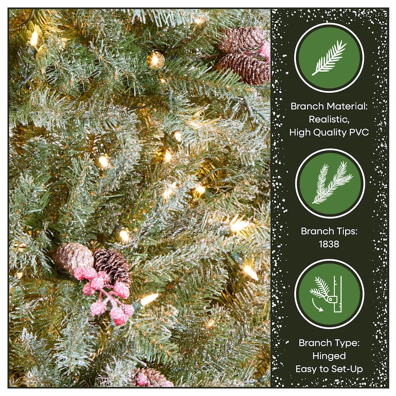 National Tree Company 6.5 ft. Dunhill Fir Tree with Clear Lights - 6.5 Foot