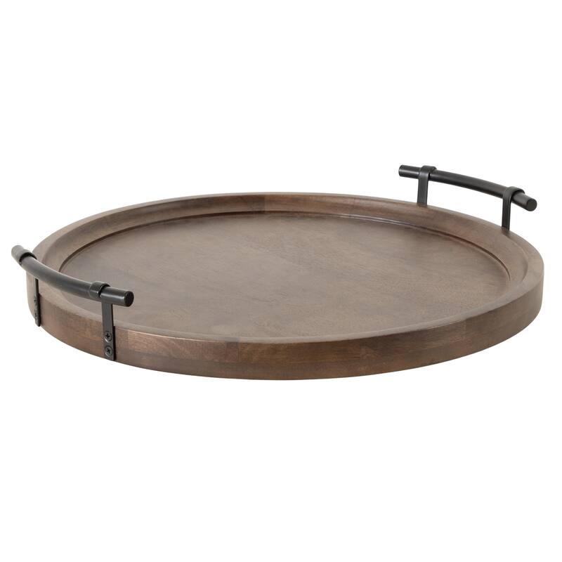 Kate and Laurel Bruillet Lazy Susan Tray - 20x20 - Brown