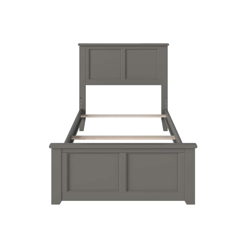 AFI Madison Twin XL Foundation Bed with Matching Footboard & Charging Station in Grey