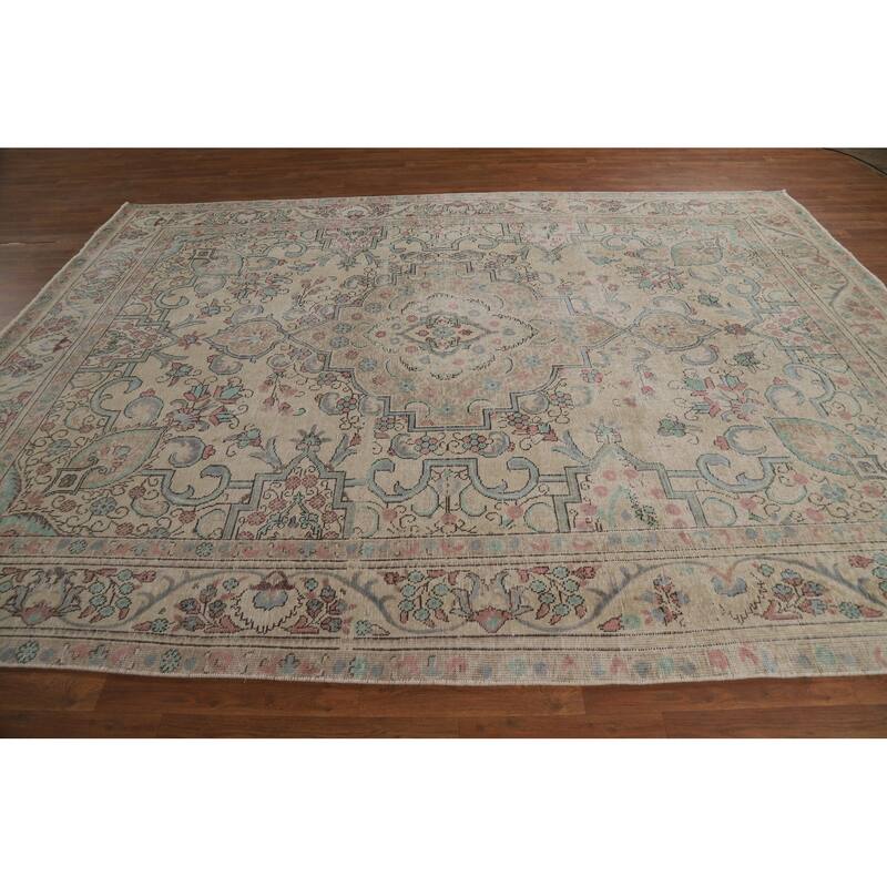 Medallion Tabriz Persian Area Rug Oriental Handmade Wool Carpet - 8'0"x 11'1"