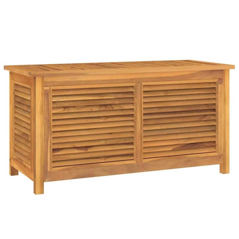 vidaXL Patio Storage Box Outdoor Cushion Storage with Bag Solid Wood Teak