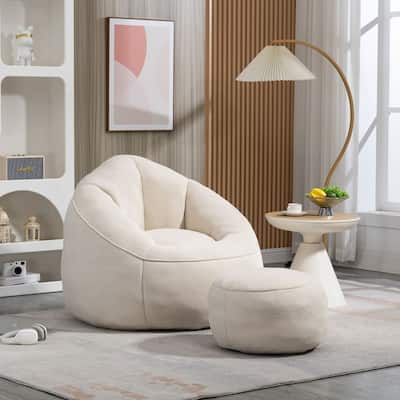 Bedding Bean Bag Sofa Chair High Pressure Foam Bean Bag Chair with Footrest