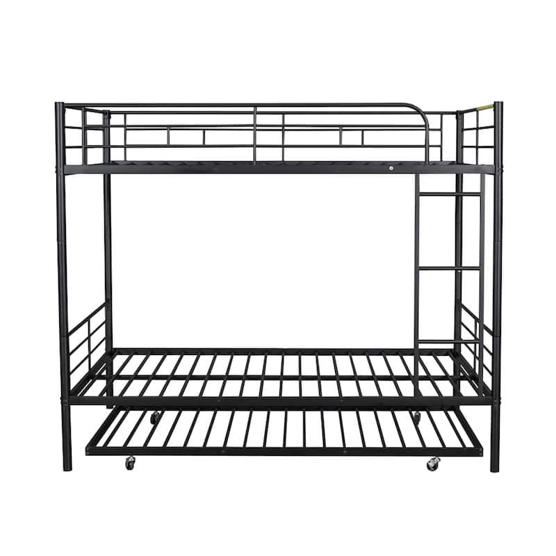 Full Over Full Metal Bunk Bed with Trundle