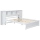 preview thumbnail 23 of 28, Full Size Platform Bed with Storage Headboard, 3 Shelves, 2 Side Lockers, Solid Pine Wood Frame, No Box Spring Required, Grey
