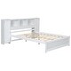preview thumbnail 20 of 22, Full Size Platform Bed with Storage Headboard, Kids Bed Frame with 3-built-in shelves & 2-side lockers for Bedroom, Grey