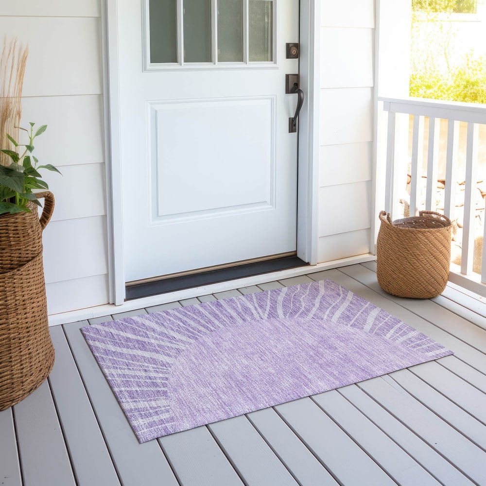 Machine Washable Indoor/ Outdoor ChantilleSunburst Modern Rug