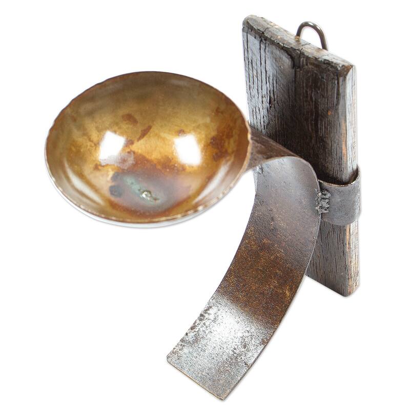 Novica Handmade Rustic Little Light Iron And Wood Wall Sconce