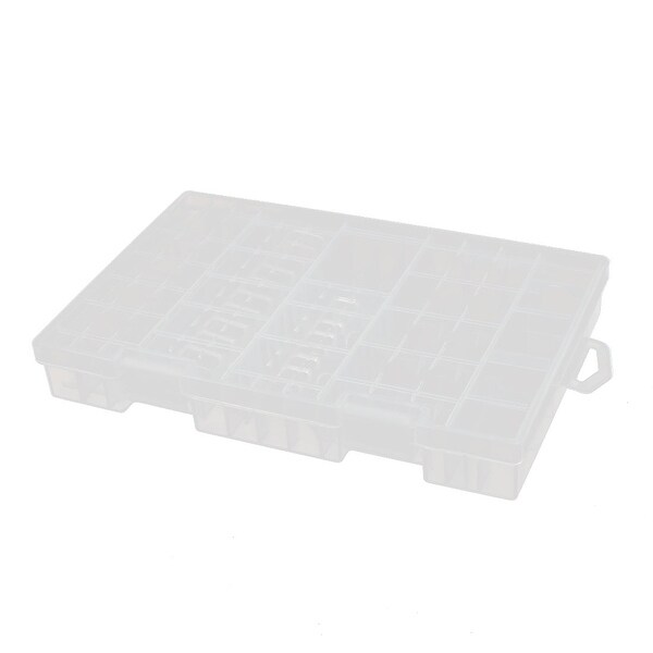 Transparent Hard Plastic Battery Storage Box Case Holder for AAA AA C D 9V