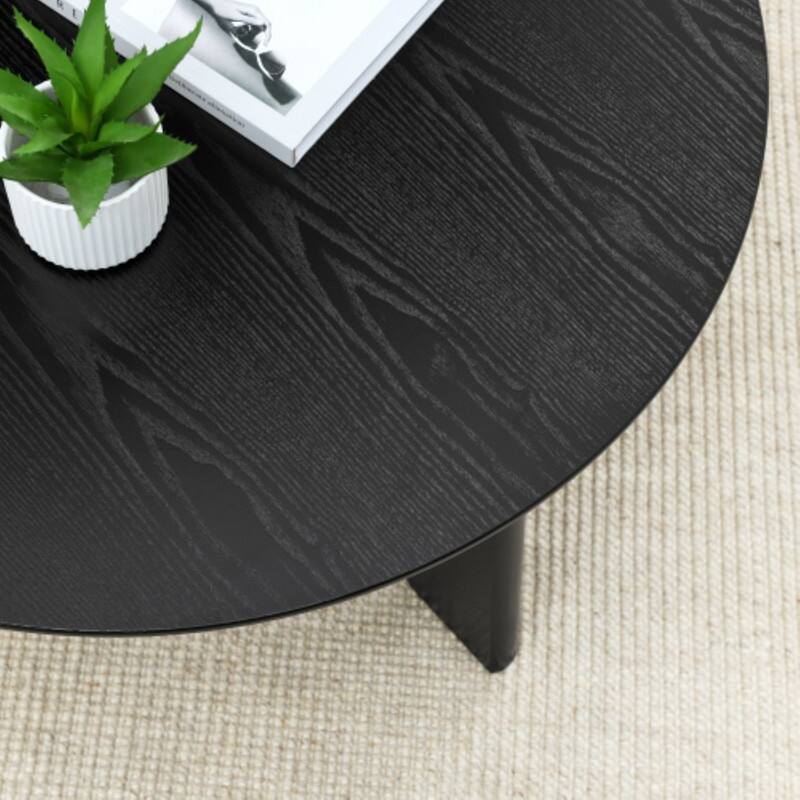 36" Round Coffee Table, Wooden Coffee Tables for Living Room Reception Room