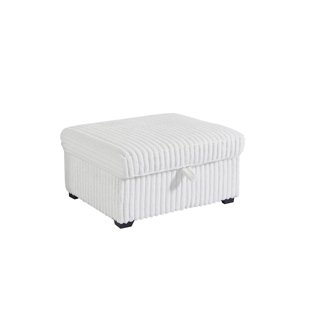 Living Room Square Tufted Upholstered Oversized Accent Ottoman with Storage Box,Large
