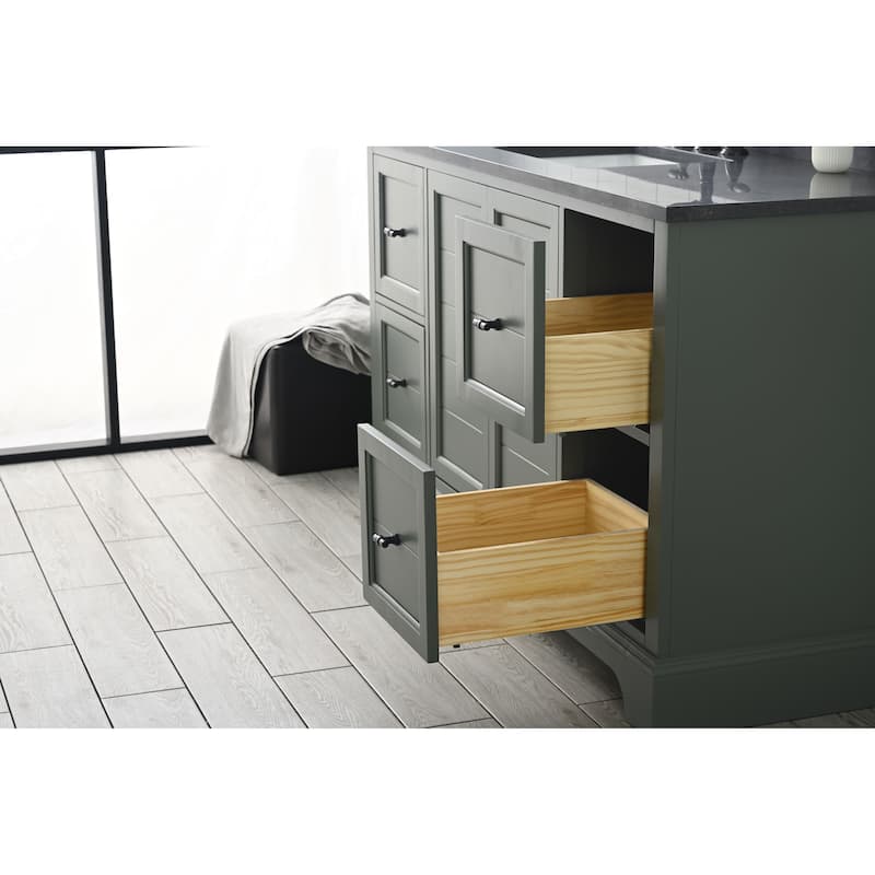 Vanity Art 60" Single Sink Bathroom Vanity with Top & Backsplash