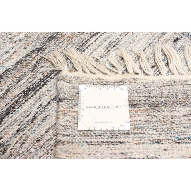 ECARPETGALLERY Flat-Weave Ankara FW Grey Wool Kilim - 5'0 x 8'1