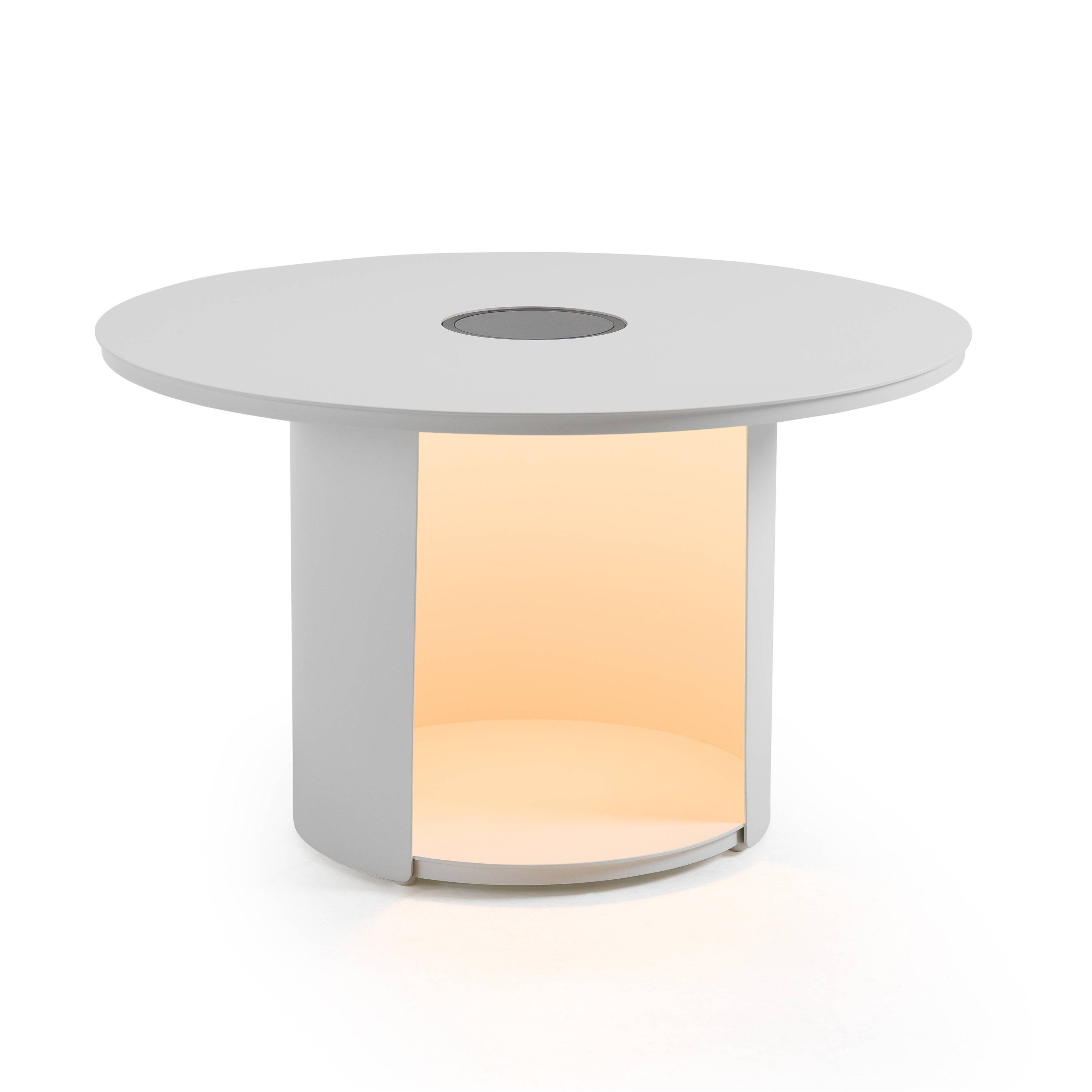 Renava Onza Outdoor White Medium End Table w/ Solar Light