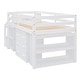 preview thumbnail 45 of 103, Modern Wooden Loft Bed with Retractable Writing Desk and 3 Drawers, Storage Stairs and Shelves