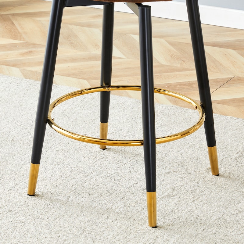 360°Rotatable Upholstered Bar Chair Side Chair Set Of 2