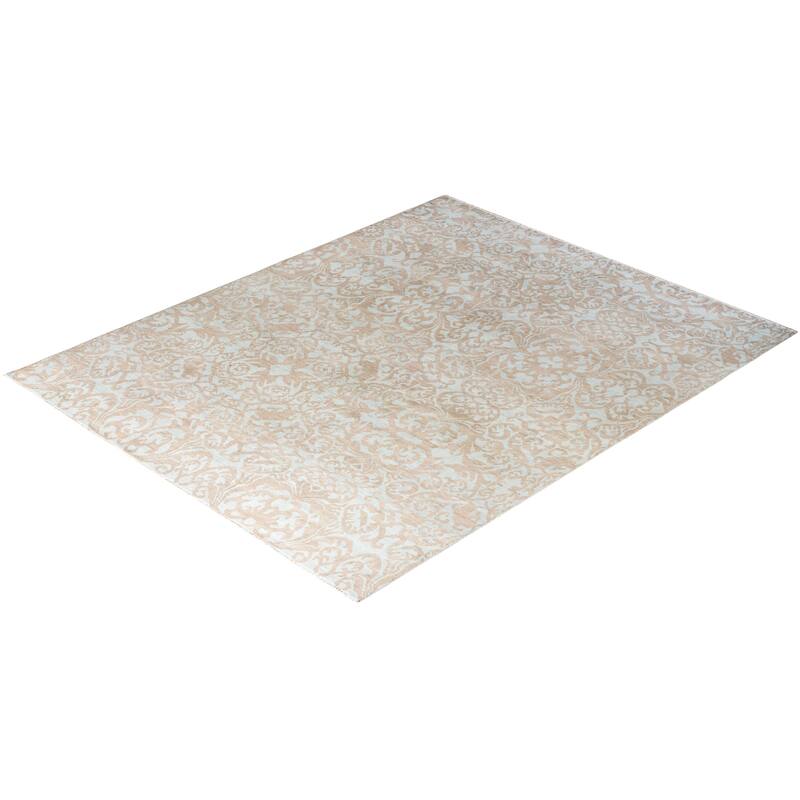 Modern One-of-a-Kind Handmade Area Rug - Brown, 8' 0" x 9' 10" - 8' 0" x 9' 10"