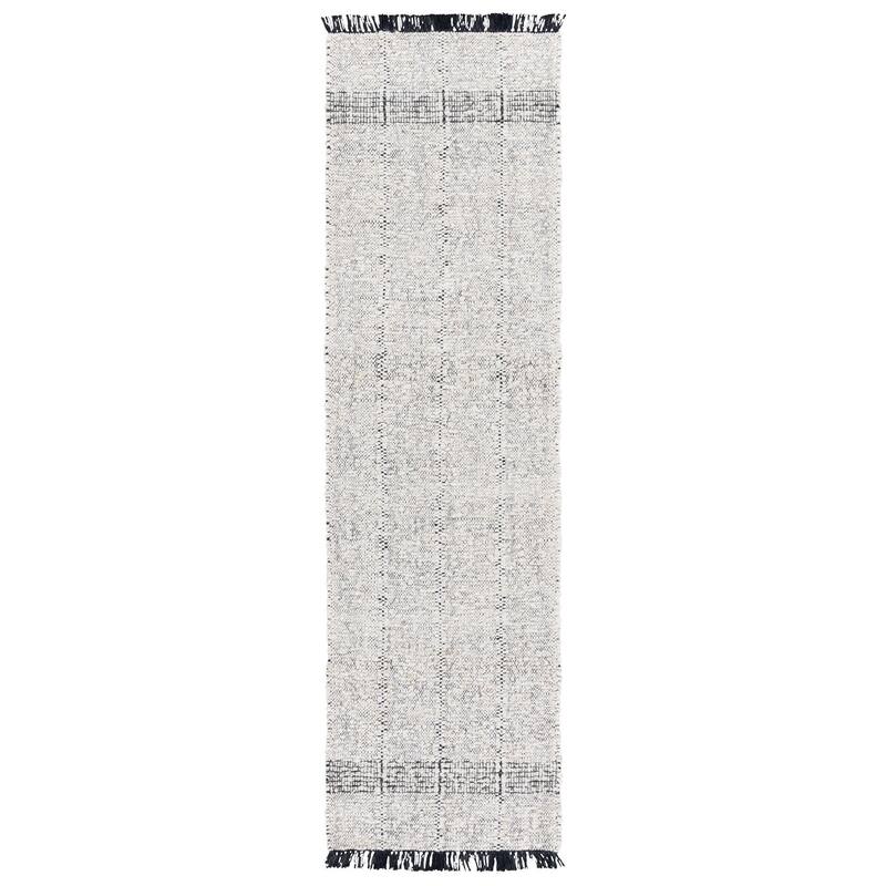 SAFAVIEH Handmade Manhattan Assuncao Wool Rug - Ivory/Black - 2'3" x 8' Runner