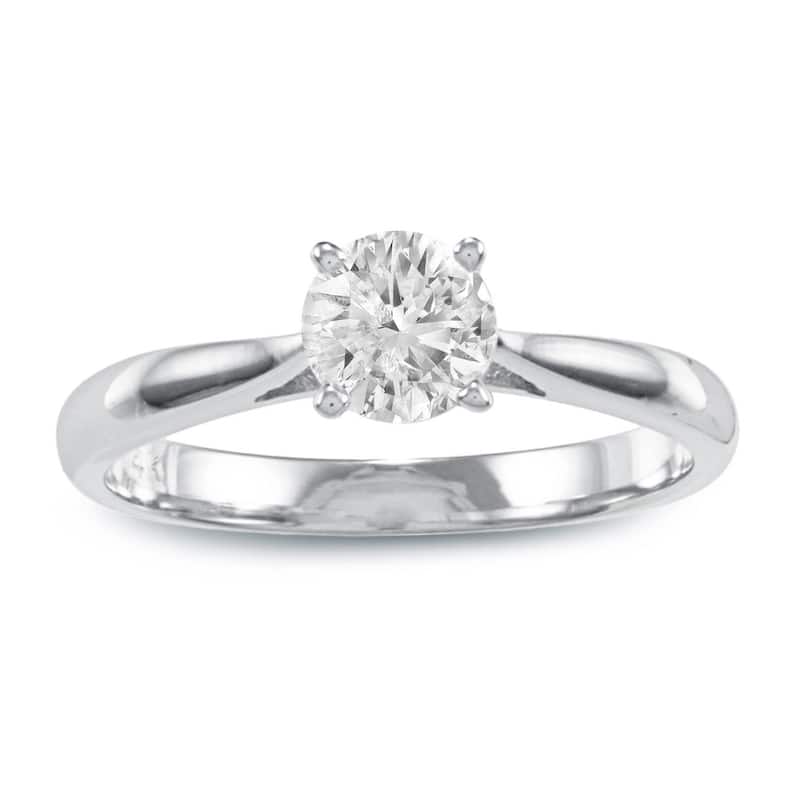 Auriya 14k Gold 1ctw Round Solitaire Diamond Engagement Ring (J-K, I2-I3) - White - 9.5