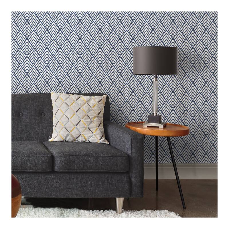 NuWallpaper Arrowhead Deep Blue Peel & Stick Wallpaper - 216in x 20.5in x 0.025in