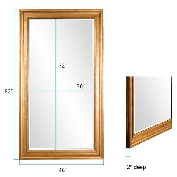Allan Andrews Gold Wood Framed Full Length Chandler Wall Mirror