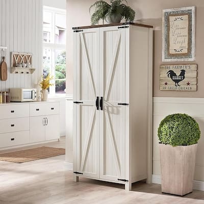 Farmhouse Storage Cabinet, Armoire, Rustic Pantry, Versatile Storage