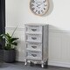 preview thumbnail 20 of 23, Gray Wood Intricately Carved Vintage Cabinet Grey - Dresser