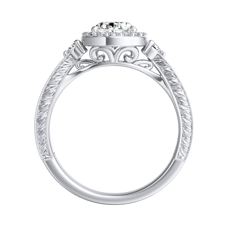 Auriya 14k Gold Vintage Oval Halo Diamond Engagement Ring 3/4ctw (I-J, I1-I2)
