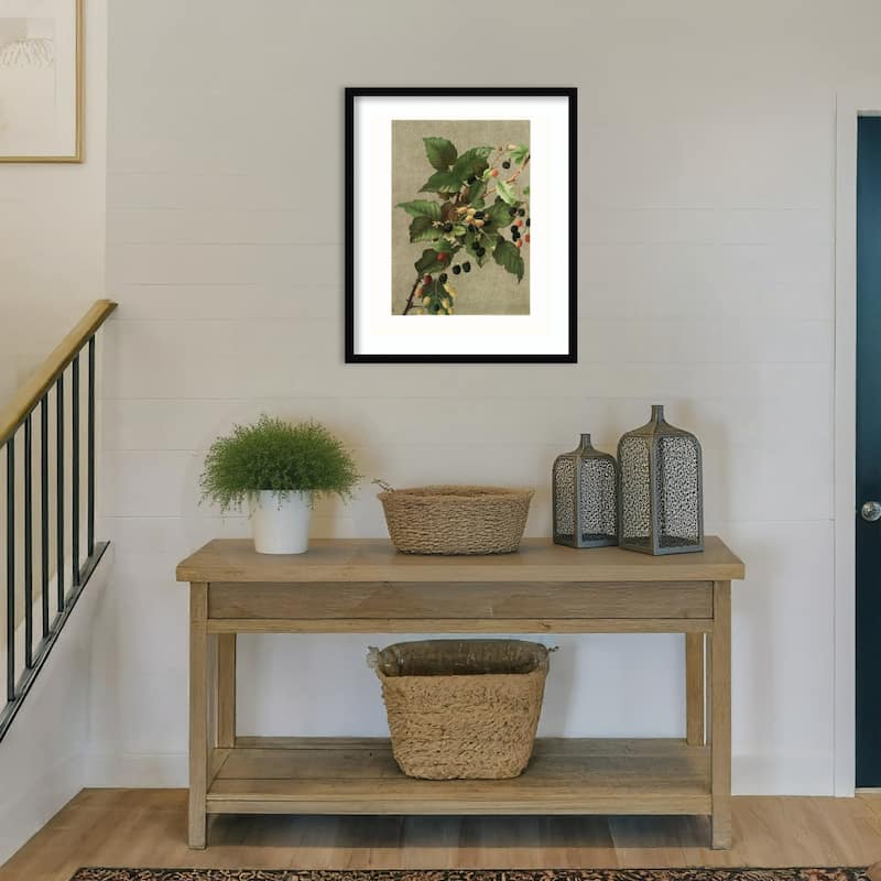 Blackberries by Ellen Thayer Fisher Wood Framed Wall Art Print