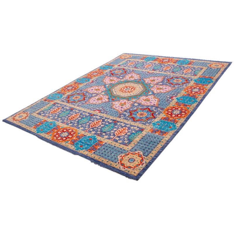 ECARPETGALLERY Hand-knotted Mamluk Navy Wool Rug - 10' 2" x 14'