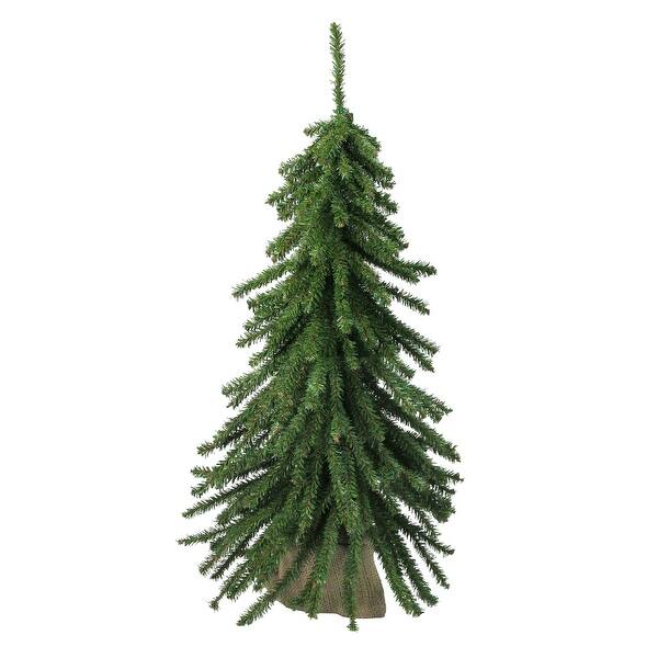 Shop 2 Potted Downswept Mini Village Pine Medium Artificial Christmas Tree Unlit 2 Foot Overstock 25446197