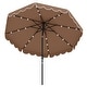preview thumbnail 4 of 38, 9.3 FT Outdoor Patio Polyester Umbrella with Solar LED Lights and Tilt Crank Metal Frame for Garden Deck Coffee