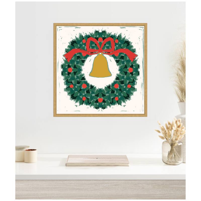 Kate and Laurel Sylvie Framed Canvas Paint Wreath by Hannah Beisang