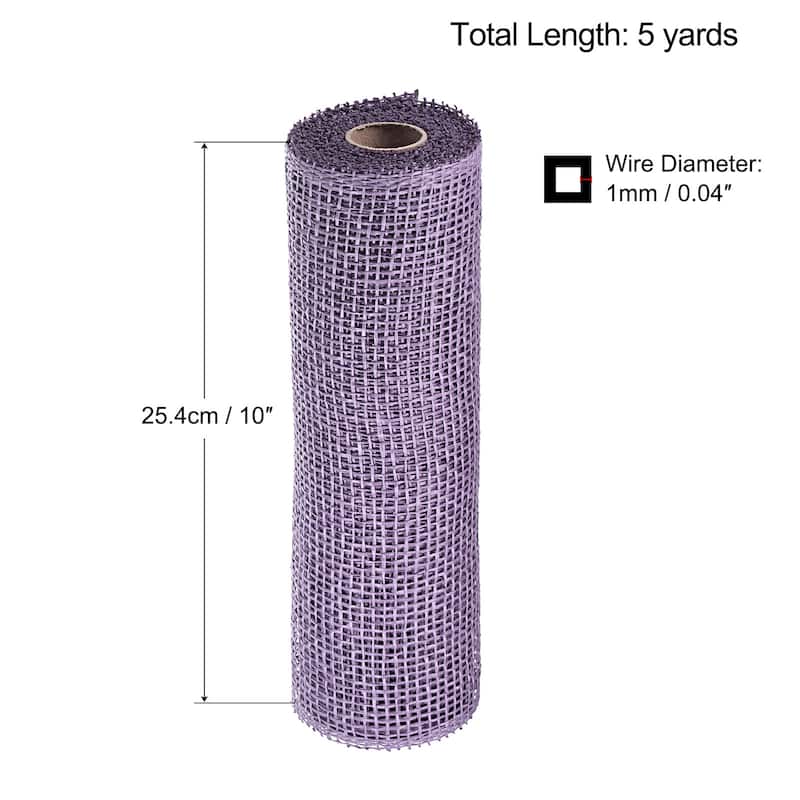 1 Roll PP Burlap Mesh 10" x 5 Yard Decorative Wreath Wrapping Ribbon - Lilac
