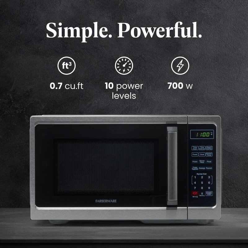 Countertop Microwave 900 Watts, 0.9 cu ft Microwave Oven With LED